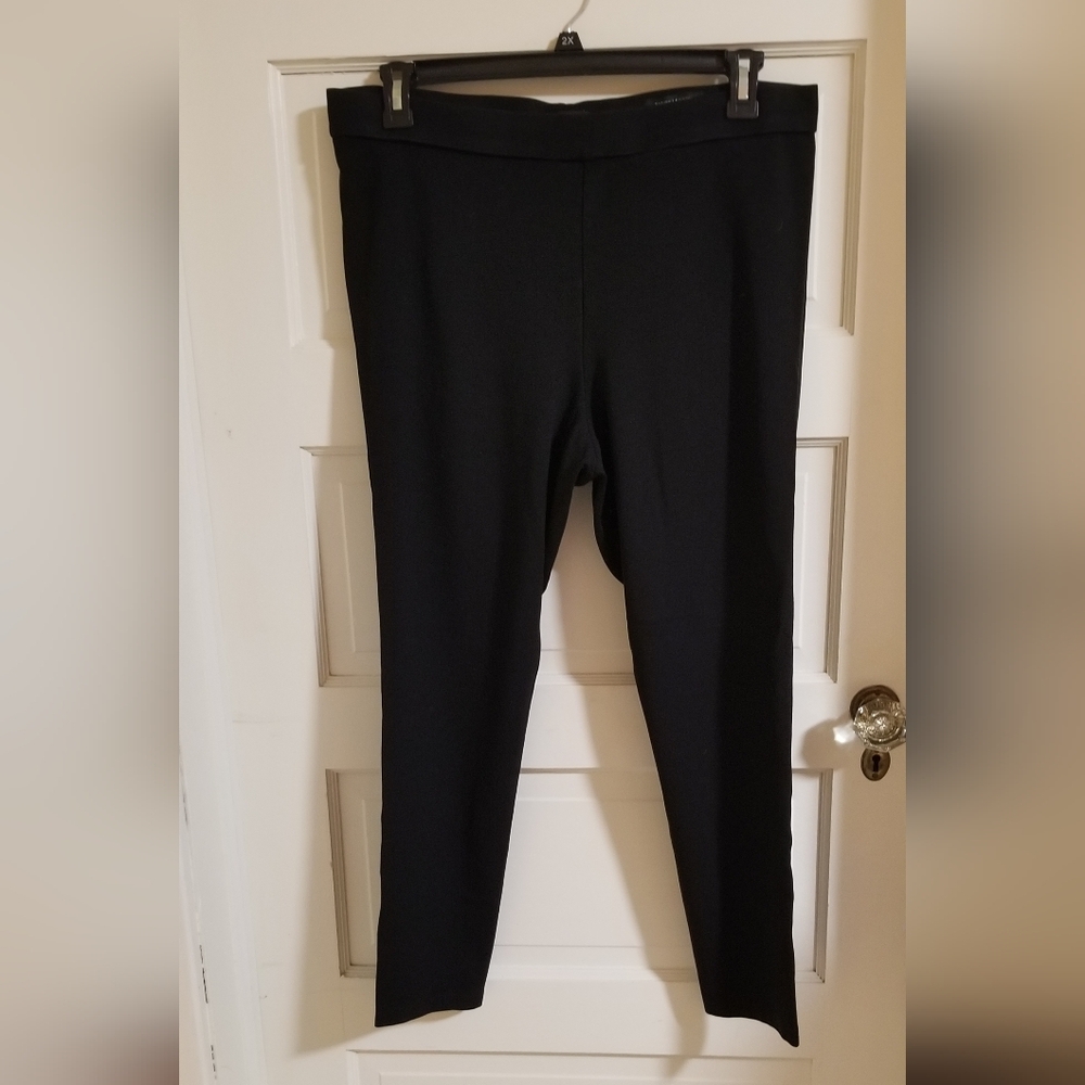 EUC Lord & Taylor Black Ponte Pull On Leggings Size 1X